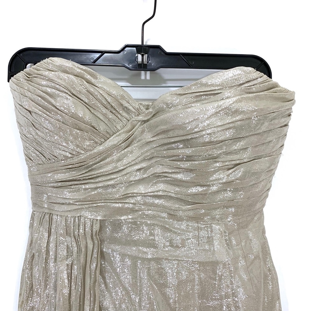 Lavender Label Silk Lame Strapless Dress - Picture 3 of 8
